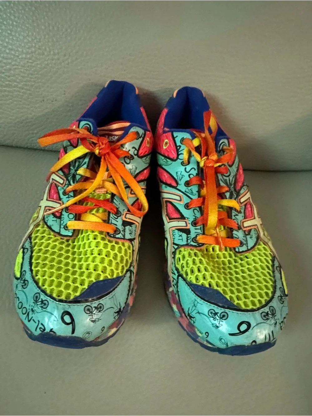 ASICS Multicolor Athletic Sneakers - Neon Yellow & Teal
